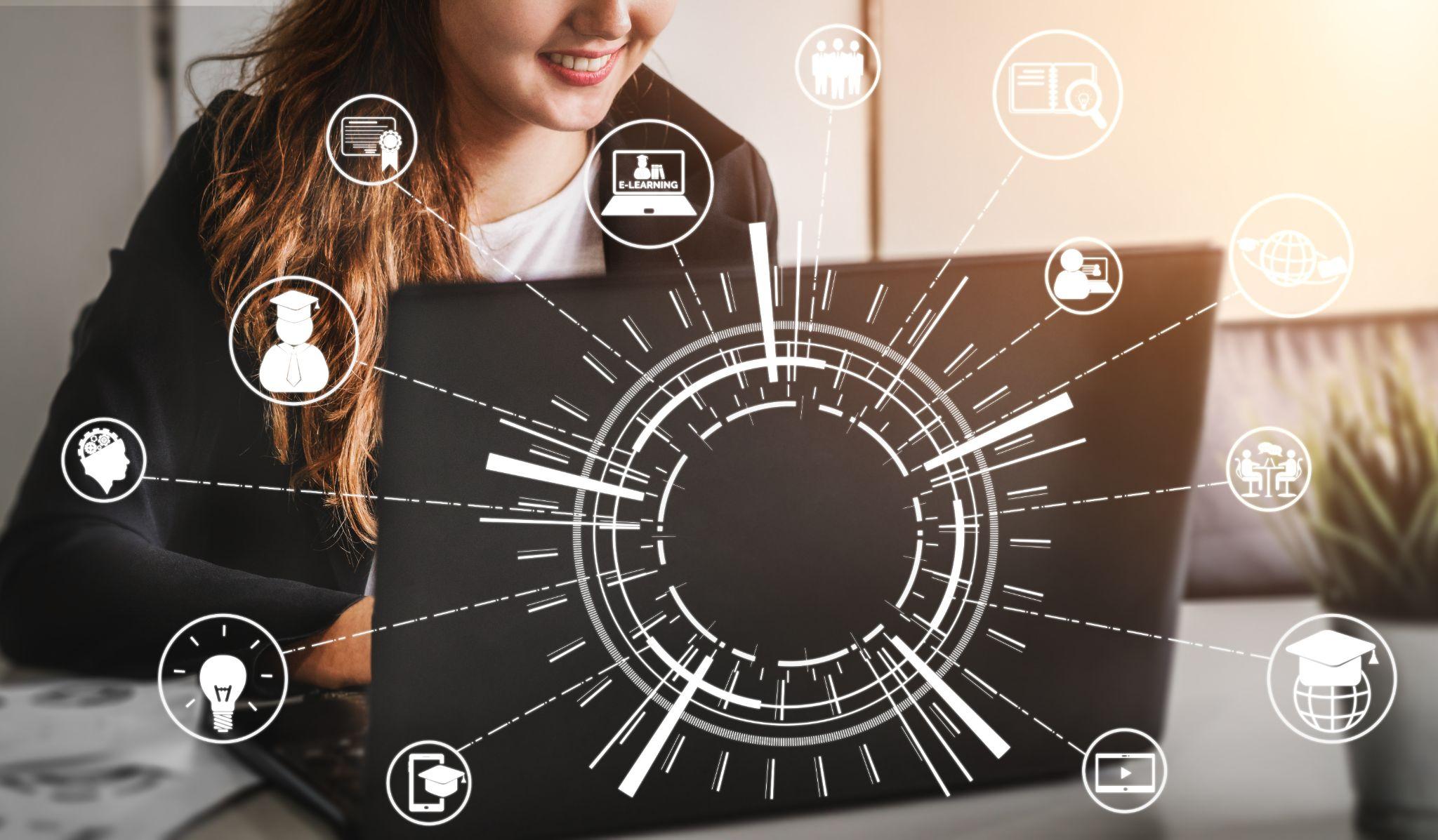 Modern graphic interface showing smart information and digital lifestyle in application software