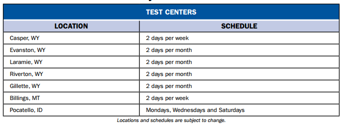 Wyoming Pearson VUE Test Centers