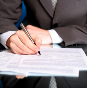 signing paperwork