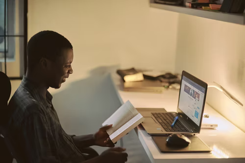 creative african man at his workspace