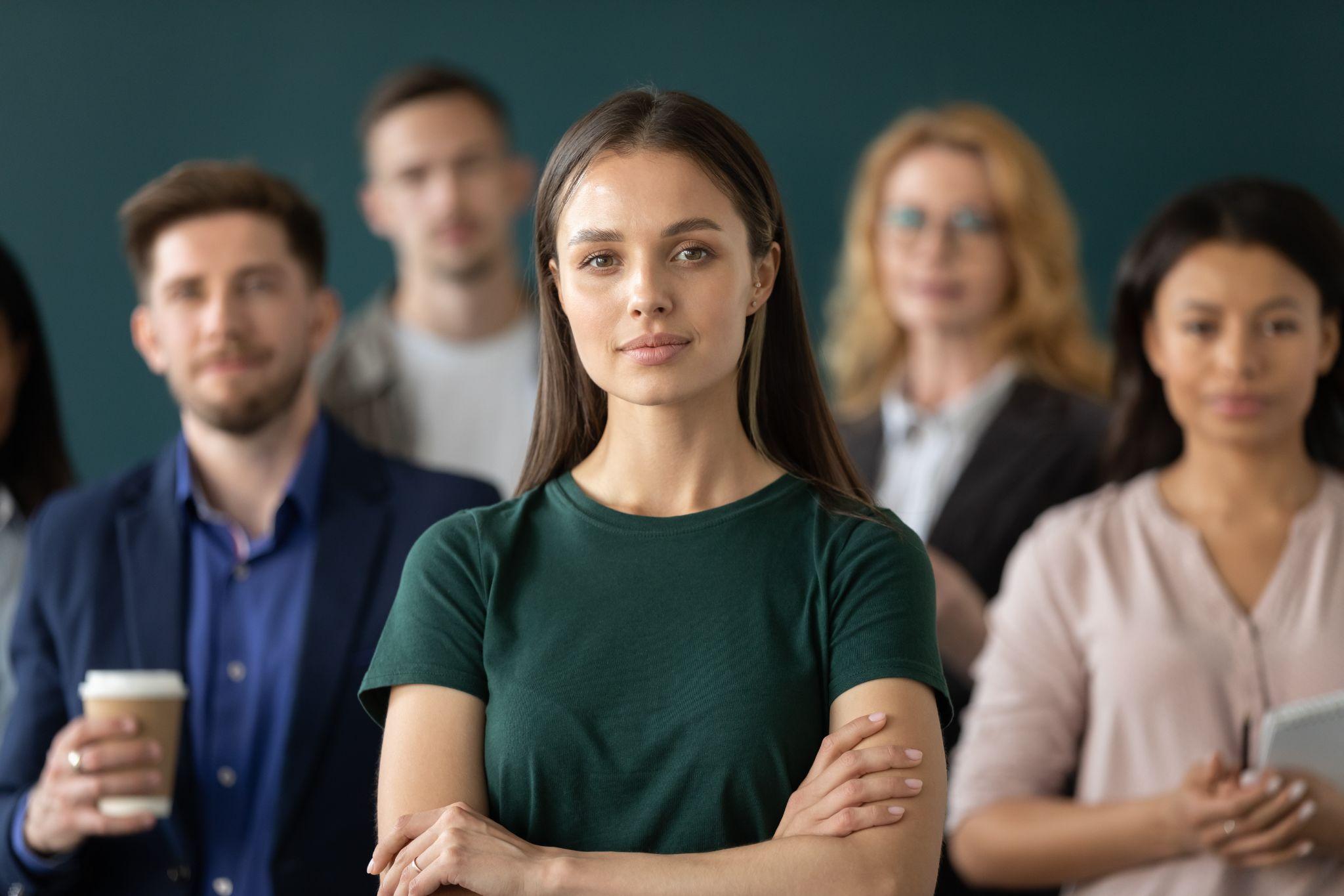 Confident Woman with her arms crossed ready for a new career